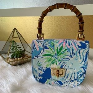 LILLY PULITZER LEILANI BAMBOO TOP HANDLE MINI BAG